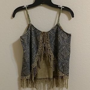 Gorgeous Gimmicks by bke top, fringe, lace